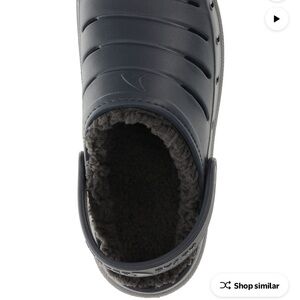 Men's Navy Clogs with Fleece Lining